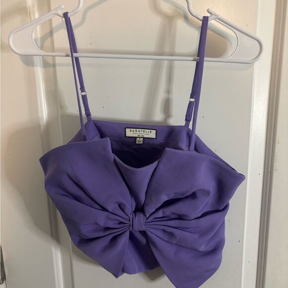 Bagatelle Purple Tie Front Camisole Top - Picture 1 of 3